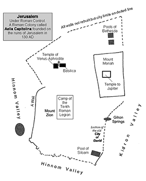 Jerusalem Walls  130 AD - At the time of the Second Jewish Revolt