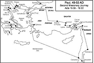 Paul's Second Missionary Journey 49-52 AD Acts 15:39-18:22