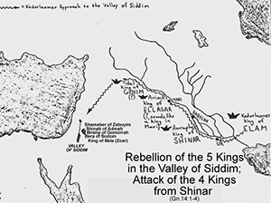 Genesis 14:1-4 - Rebellion of 5 Kings; Attack of the 4 Kings